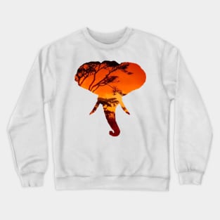 African Elephant Sunset Crewneck Sweatshirt